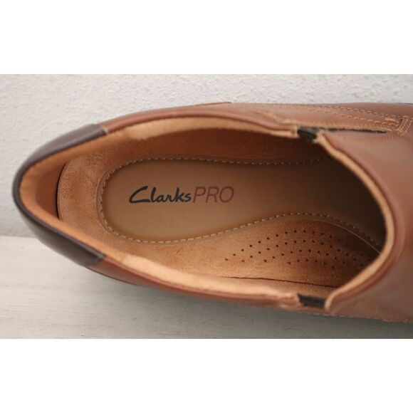 Clarks Artisan 26184339 Men's Sz 8W Dark Tan Leather Eldredge Step Loafers - Picture 7 of 12